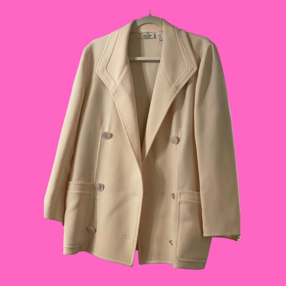 Vintage Valentino Couture Oversized Cream Blazer